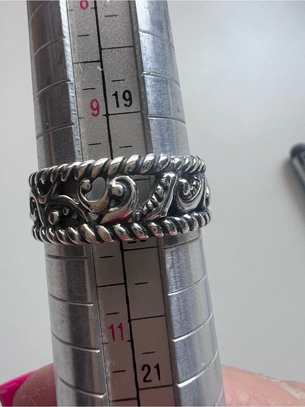 Carolyn Pollack RELIOS Sterling Silver Rope and Scroll Design Ring size 10